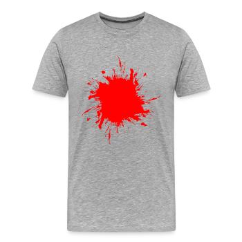Stain paint splashed dirt red blood - Men's Premium Organic T-Shirt - heather grey - Front - Damien (186cm)