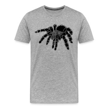 Tarantula, spider, large spider, black - Men's Premium Organic T-Shirt - heather grey - Front - Damien (186cm)
