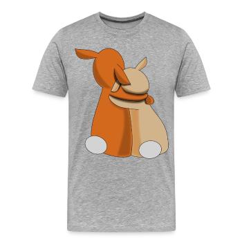 Bunnies Friendship - Men's Premium Organic T-Shirt - heather grey - Front - Damien (186cm)