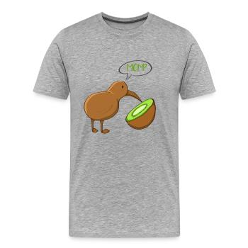 Kiwi oiseau fruit - T-shirt bio Premium Homme - gris chiné - Devant - Damien (186cm)