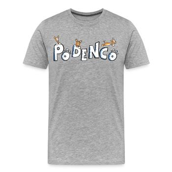Cute Podenco Font - Men's Premium Organic T-Shirt - heather grey - Front - Damien (186cm)