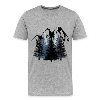 Forest Mountains Mountains Alps Alpine Mountaineering Hike - Men's Premium Organic T-Shirt - heather grey - Front - Damien (186cm)