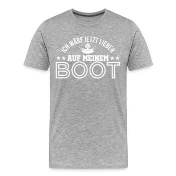 Boot - Männer Premium Bio T-Shirt - Grau meliert - Vorne - Damien (186cm)