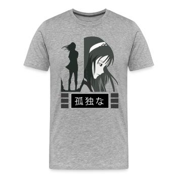 Anime, anime creepy, anime weeaboo - Men's Premium Organic T-Shirt - heather grey - Front - Damien (186cm)