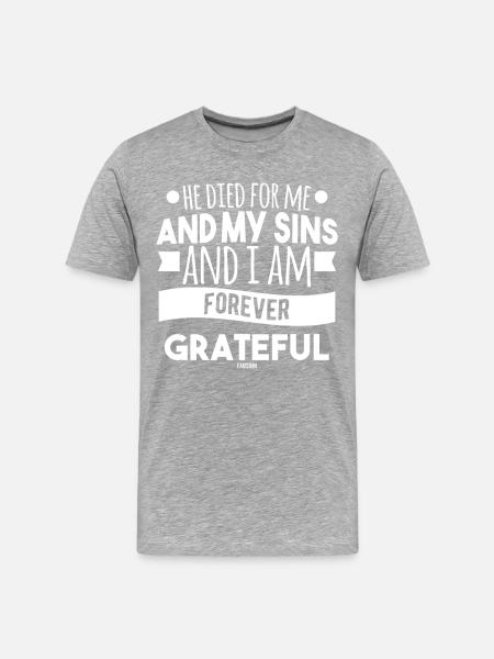 katholischer spruch jesus christus - Männer Premium Bio T-Shirt - Grau meliert