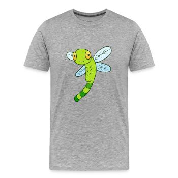 Libelle - Männer Premium Bio T-Shirt - Grau meliert - Vorne - Damien (186cm)