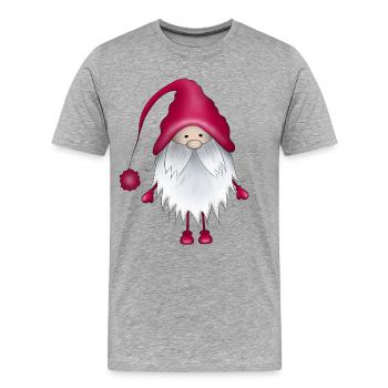 Elfe de Noël - T-shirt bio Premium Homme - gris chiné - Devant - Damien (186cm)