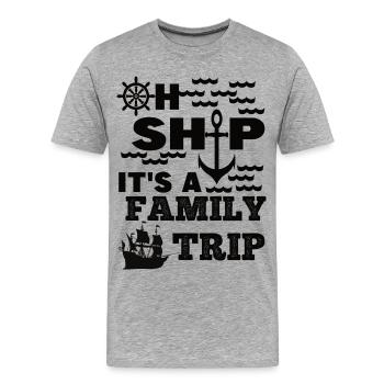 Family ship trip - Männer Premium Bio T-Shirt - Grau meliert - Vorne - Damien (186cm)