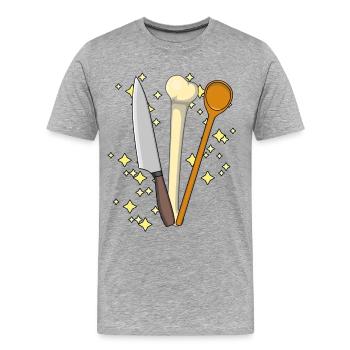 Magical cooking Kitchen Stars Meat Chef - Men's Premium Organic T-Shirt - heather grey - Front - Damien (186cm)