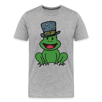 émotions, sentiments, crapaud, grenouille, quark, enfants, heureux - T-shirt bio Premium Homme - gris chiné - Devant - Damien (186cm)