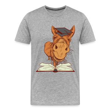 Esel Maultier Einschulung Erstklässler Klug schlau - Männer Premium Bio T-Shirt - Grau meliert - Vorne - Damien (186cm)