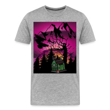 Horizon Forest Dwellers Children Fairy Tale Character - Men's Premium Organic T-Shirt - heather grey - Front - Damien (186cm)
