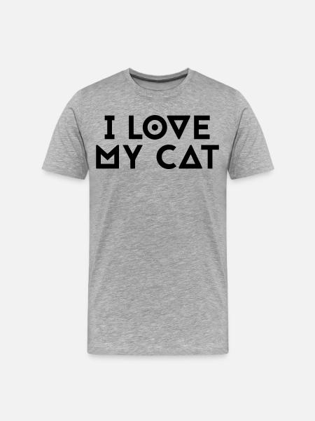 J’aime mon chat - T-shirt bio Premium Homme - gris chiné