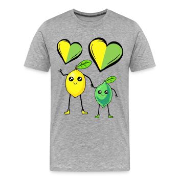 Lemon, Lemon, Fruit, Fruit, Fruit, Lemon - Men's Premium Organic T-Shirt - heather grey - Front - Damien (186cm)
