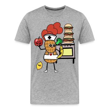 Stove Cooking Healthy Cooking Nurse - Men's Premium Organic T-Shirt - heather grey - Front - Damien (186cm)
