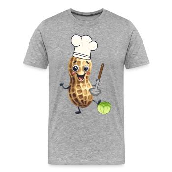 Erdnuss Koch Köchin Köche Kohl Gemüse - Männer Premium Bio T-Shirt - Grau meliert - Vorne - Damien (186cm)
