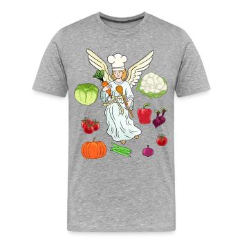 heavenly cook cook cooks culinary art vegetables angel - Men's Premium Organic T-Shirt - heather grey - Front - Damien (186cm)