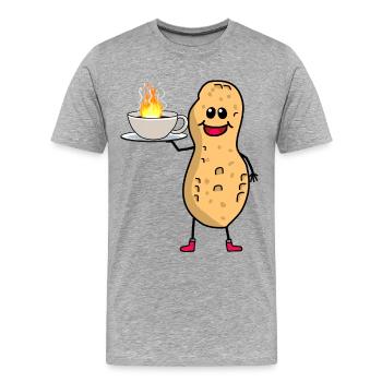 cacahuètes cacahuètes tasse à café bon matin - T-shirt bio Premium Homme - gris chiné - Devant - Damien (186cm)
