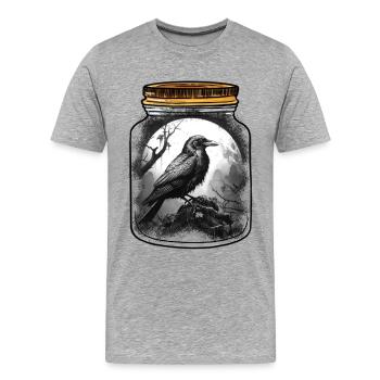 mystique halloween corbeau corbeau corbeau corbeaux - T-shirt bio Premium Homme - gris chiné - Devant - Damien (186cm)
