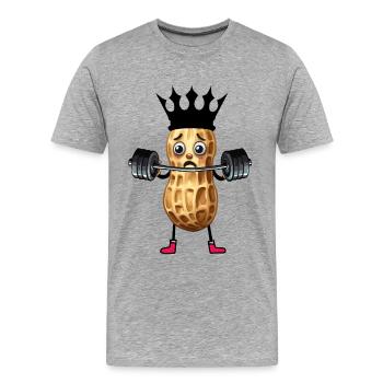 Peanut Weight Lifting Weights GYM Fitness - Men's Premium Organic T-Shirt - heather grey - Front - Damien (186cm)