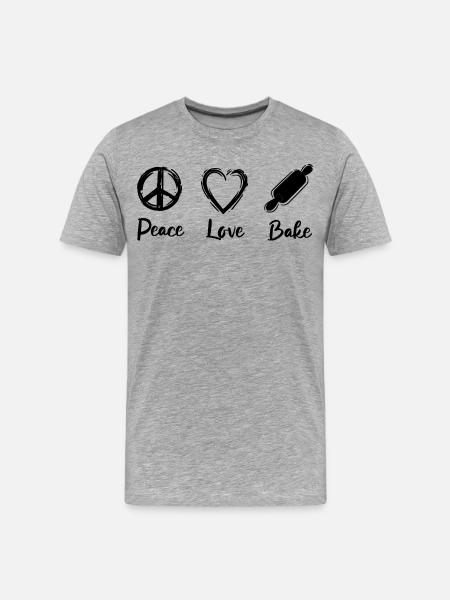 Ich liebe Backen - Männer Premium Bio T-Shirt - Grau meliert