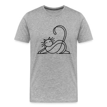 Katze Katzen Haustier Haustiere Kätzchen Retro - Männer Premium Bio T-Shirt - Grau meliert - Vorne - Damien (186cm)