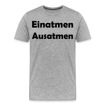 Inspire, expire - T-shirt bio Premium Homme - gris chiné - Devant - Damien (186cm)