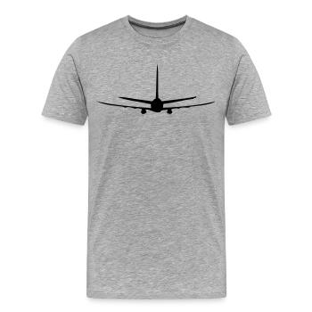 Avion - T-shirt bio Premium Homme - gris chiné - Devant - Damien (186cm)