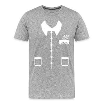 PROFESSEUR TEACHER - T-shirt bio Premium Homme - gris chiné - Devant - Damien (186cm)