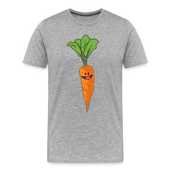 Karotten Wurzeln Wurzel Mohrrübe Rübe Veganer - Männer Premium Bio T-Shirt - Grau meliert - Vorne - Damien (186cm)