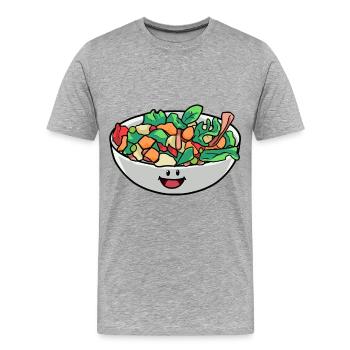 Vegan Veganer Salat Nahrung Gesund Speise Hunger - Männer Premium Bio T-Shirt - Grau meliert - Vorne - Damien (186cm)