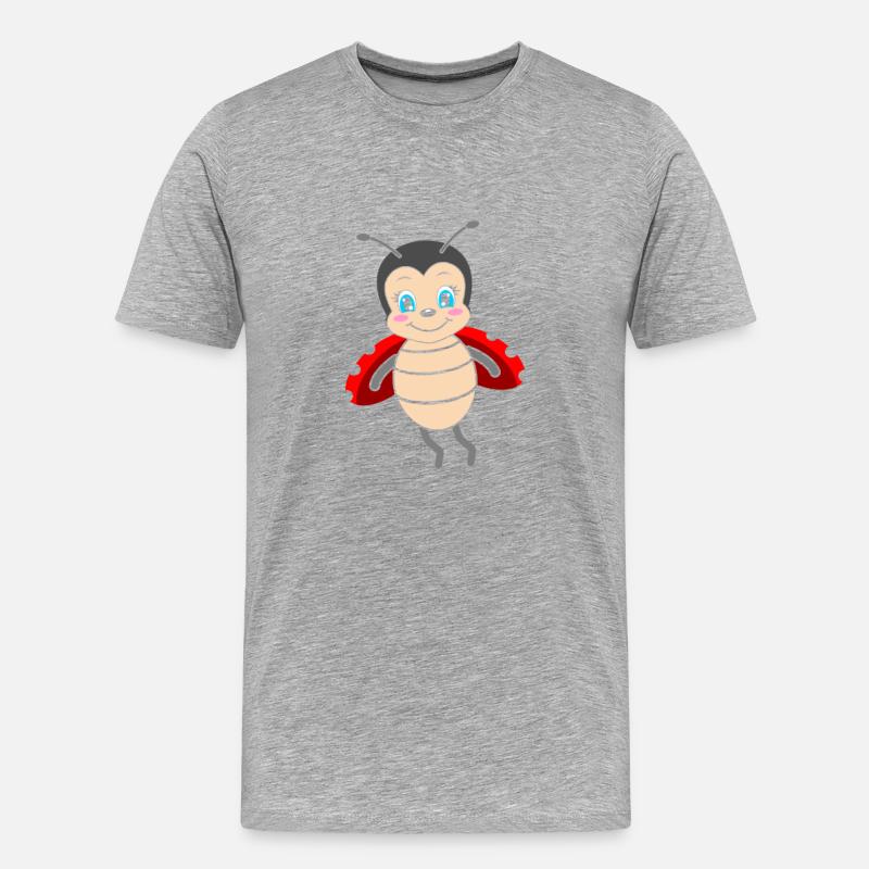 Marienkäfer Marienkäferchen - Männer Premium Bio T-Shirt - Grau meliert