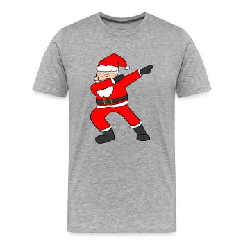 Tamponner santa - T-shirt bio Premium Homme - gris chiné - Devant - Damien (186cm)