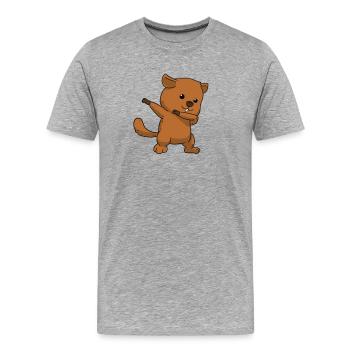Dabbing Marmot Dab Murmeltier - Männer Premium Bio T-Shirt - Grau meliert - Vorne - Damien (186cm)
