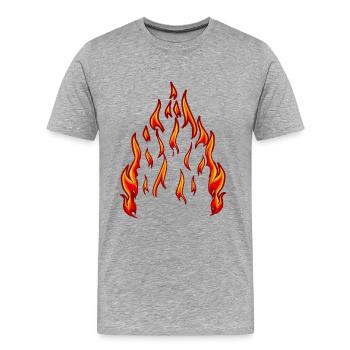 Feuer Flamme Brand Inferno Flamme feurig Hitze - Männer Premium Bio T-Shirt - Grau meliert - Vorne - Damien (186cm)