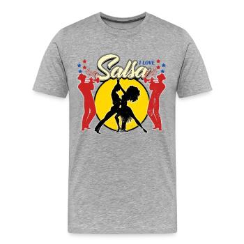salsa - T-shirt bio Premium Homme - gris chiné - Devant - Damien (186cm)