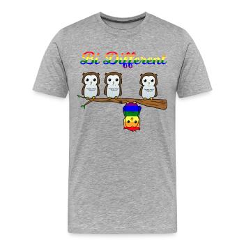 Bi Different Bisexual Pride Lustig Fun Bi Spruch - Männer Premium Bio T-Shirt - Grau meliert - Vorne - Damien (186cm)