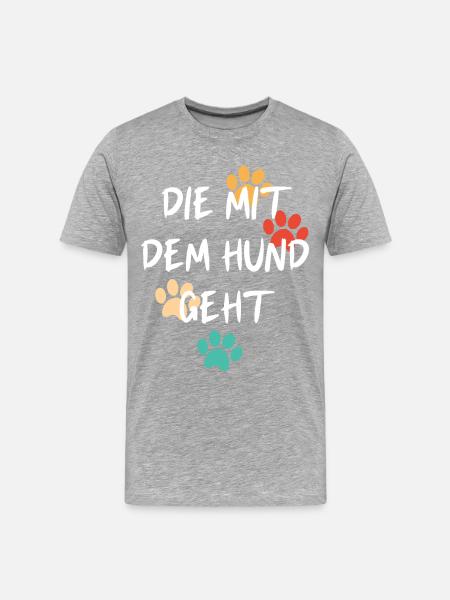 die mit den hunden geht - Männer Premium Bio T-Shirt - Grau meliert