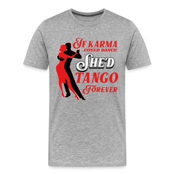 Tango, Tango Tänzer - Männer Premium Bio T-Shirt - Grau meliert - Vorne - Damien (186cm)