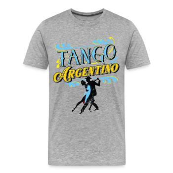 Tango, Tango Tänzer - Männer Premium Bio T-Shirt - Grau meliert - Vorne - Damien (186cm)