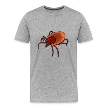 Tiques, tiques, suceurs de sang, vermine, parasites - T-shirt bio Premium Homme - gris chiné - Devant - Damien (186cm)