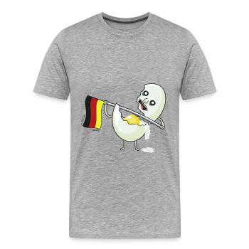 Deutsches Weich Ei Deutschland Fahne Spaßig Fahnen - Männer Premium Bio T-Shirt - Grau meliert - Vorne - Damien (186cm)