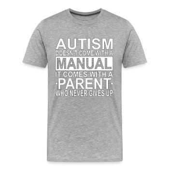 Autist, Autismus - Männer Premium Bio T-Shirt - Grau meliert - Vorne - Damien (186cm)