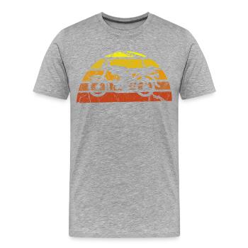 S51 Moped Oldtimer - Männer Premium Bio T-Shirt - Grau meliert - Vorne - Damien (186cm)