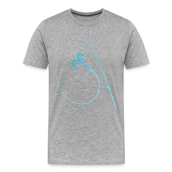 Coole Angelrute Angelhacken Hochseeangeln - Männer Premium Bio T-Shirt - Grau meliert - Vorne - Damien (186cm)