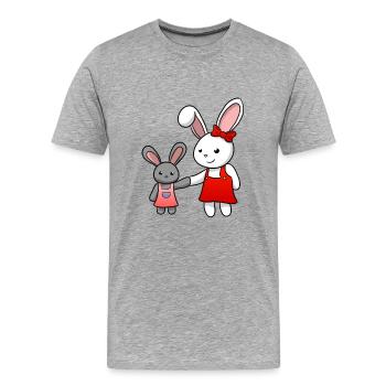 Lapin mignon lapins - T-shirt bio Premium Homme - gris chiné - Devant - Damien (186cm)