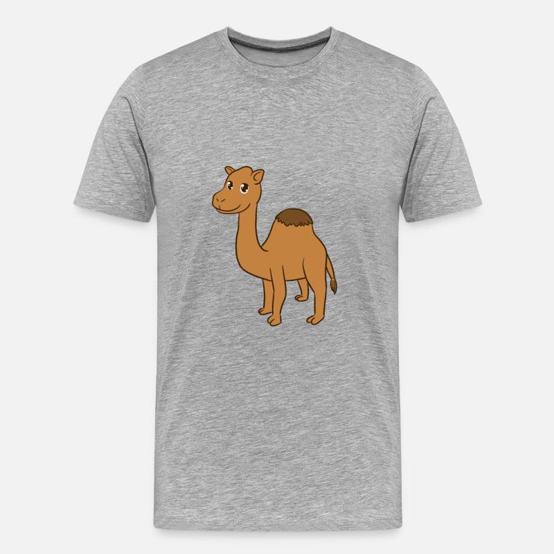 Kamel - Männer Premium Bio T-Shirt - Grau meliert