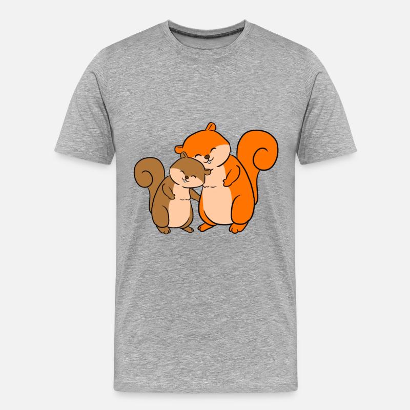 Eichhörnchen - Männer Premium Bio T-Shirt - Grau meliert
