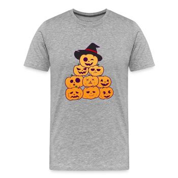 Citrouilles - T-shirt bio Premium Homme - gris chiné - Devant - Damien (186cm)