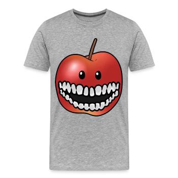 Vitamines de fruits de pomme Vitamines de fruits sains - T-shirt bio Premium Homme - gris chiné - Devant - Damien (186cm)